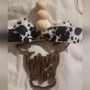 Farm Life laser engraved car charm/Christmas ornament